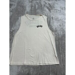 Volcom Tank Top Women's Size Medium (12) Ivory Off White Felt Print EUC